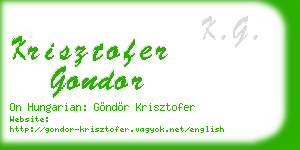 krisztofer gondor business card